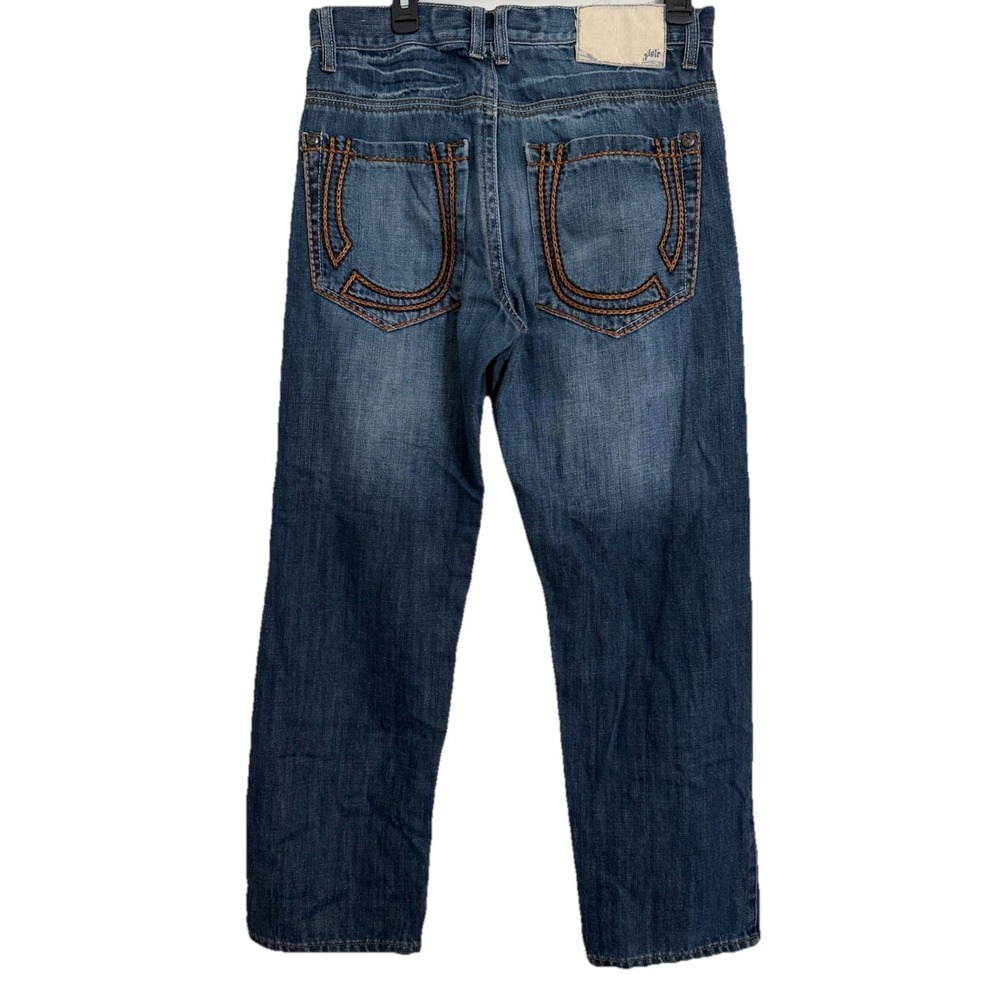 Southpole Premium Denim Jeans Men 32x29 Blue Embroidered Y2K Thick‎ Stitch Skate
